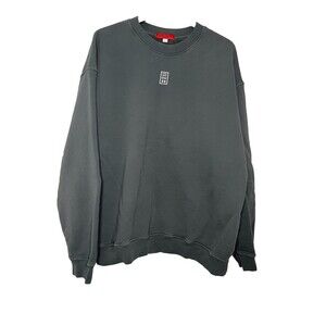 House ID Oversized Pullover Sweatshirt Gray Unisex XL Logo Cotton